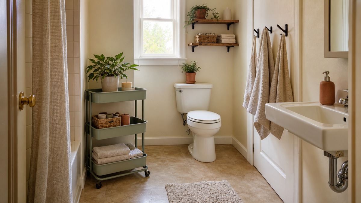 Small Bathroom Storage Without Cabinets: 12 Ideas